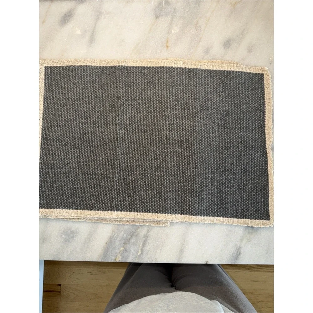 Pottery Barn Mason Hand Woven Cotton Dusty Blue Placemats Set Of 5 GWB5321